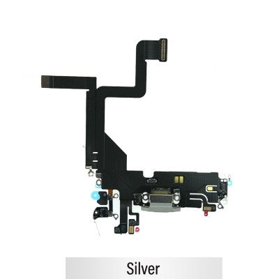Red Charging Port for iPhone 14 Pro-Silver Red Charging Port for iPhone 14 Pro-Silver